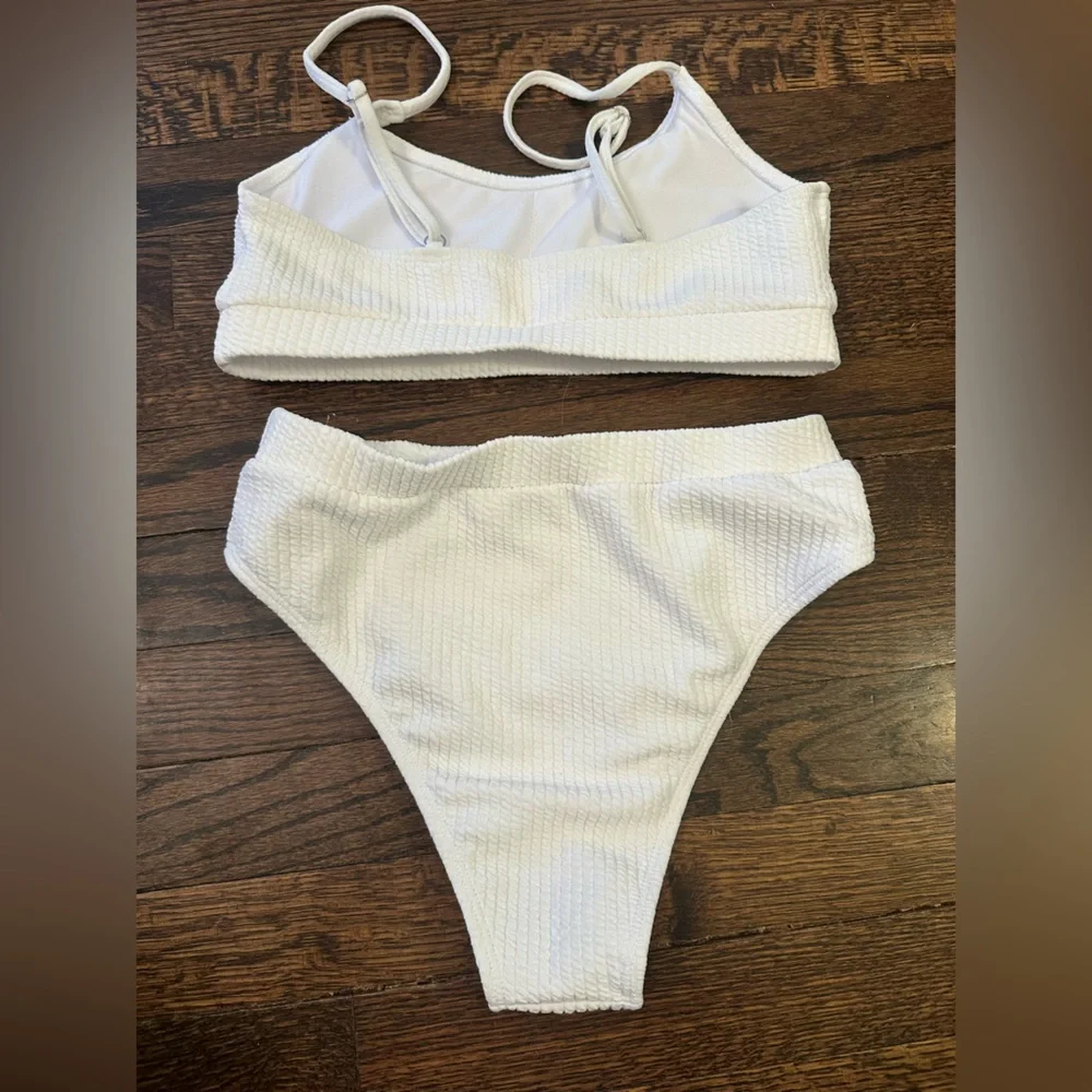 White Ribbed Bikini Set - Picture 6 of 6
